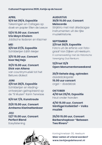 KodH - Cultureel Programma 2026